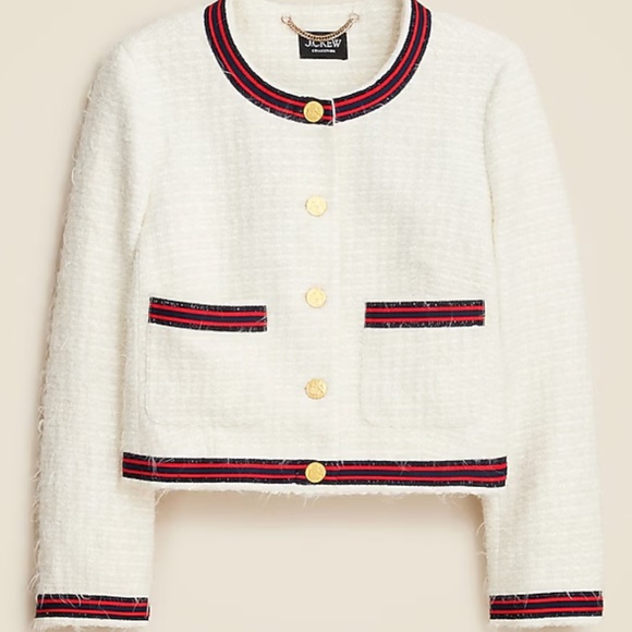 J. Crew Jackets & Blazers - NWT J.Crew Collection Contrast-Trim Lady Jacket in Italian Tweed | Size: 20